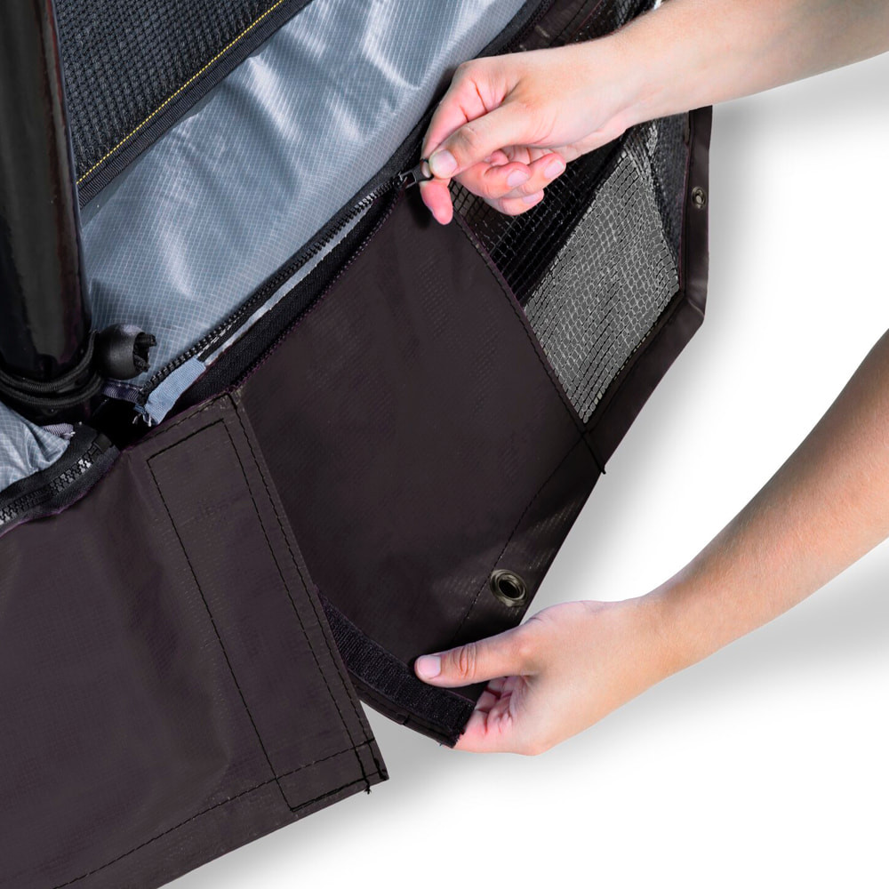 Grijze beschermrand (35 cm) met zwarte rok Grijze beschermrand (35 cm) met zwarte rok